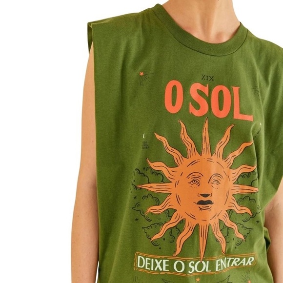 Green Tank top Deixe o Sol Entrar Farm Rio - Picture 2 of 4